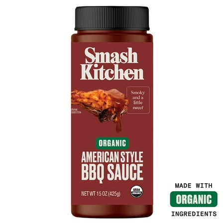 Smash Kitchen Organic American Style BBQ Sauce, 15 oz Bottle
