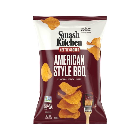 Smash Kitchen American Style BBQ Non-GMO Kettle Chips, 6 oz
