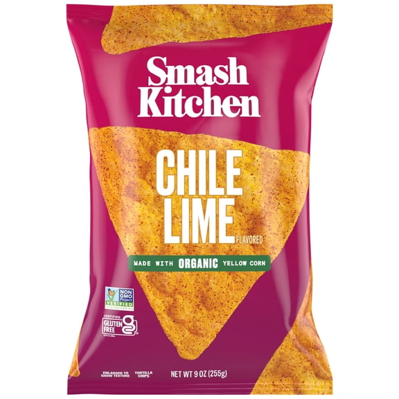 Smash Kitchen Chile Lime Non-GMO Tortilla Chips, 9 oz