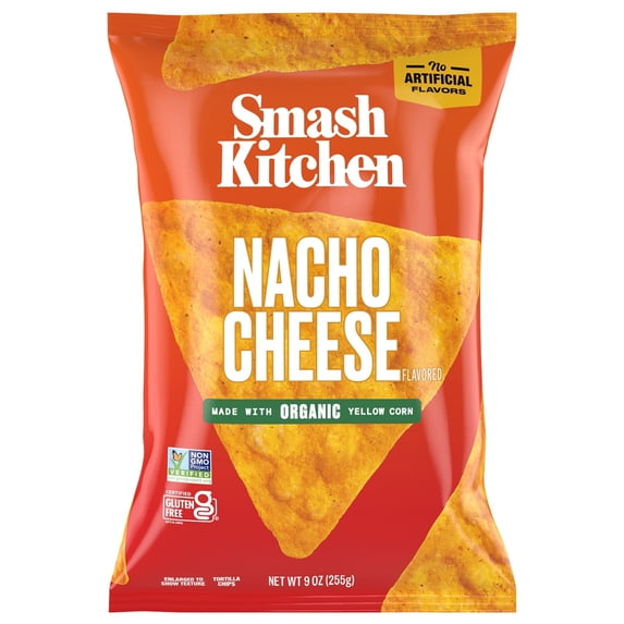 Smash Kitchen Nacho Cheese Non-GMO Tortilla Chips, 9 oz