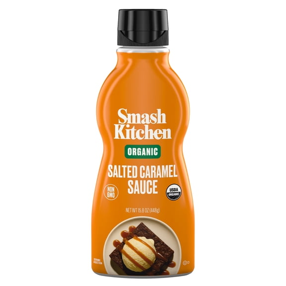 Smash Kitchen Organic Non-GMO Salted Caramel Dessert Sauce, 15.8 oz