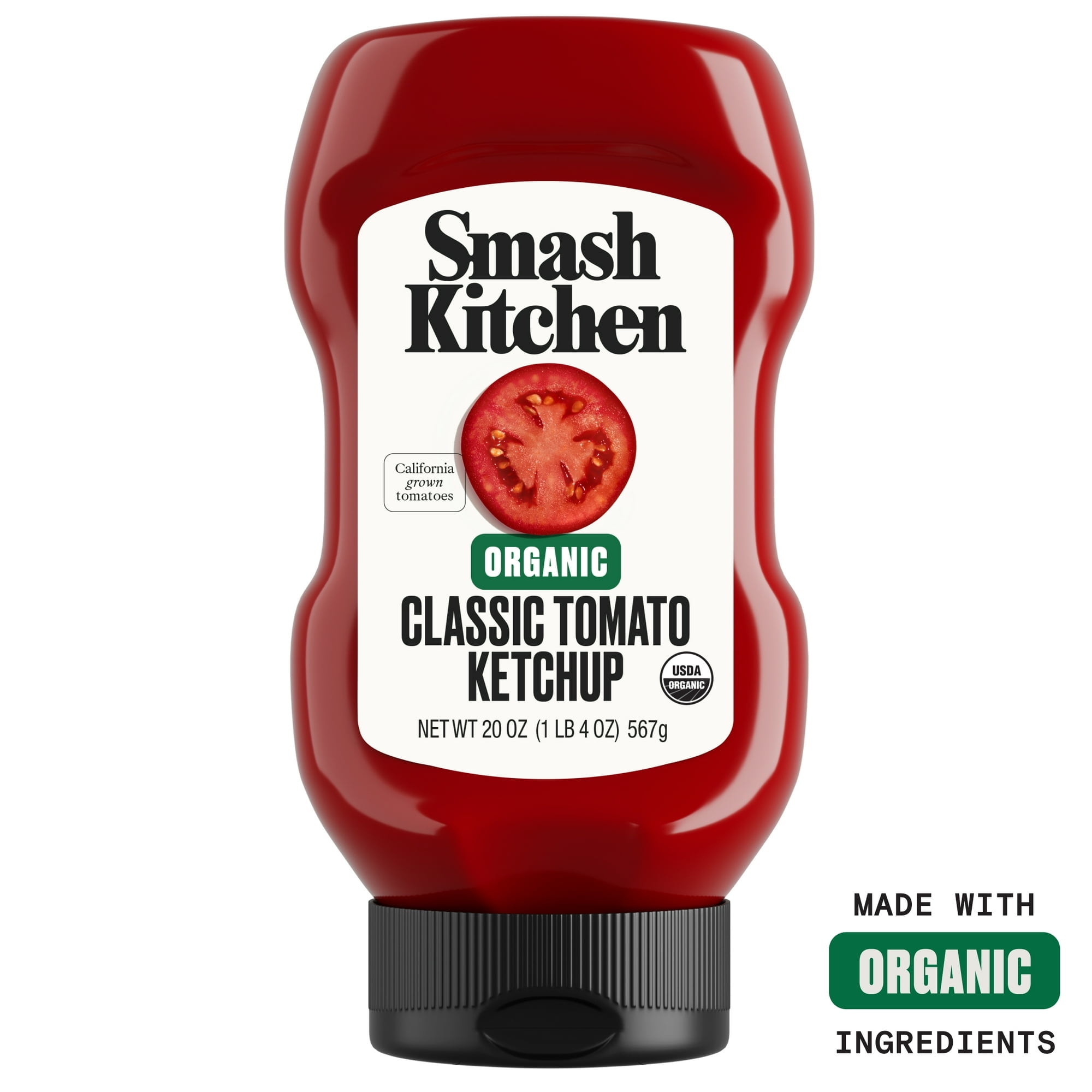 Smash Kitchen Organic Tomato Ketchup, 20 oz Bottle(Pack of 2)
