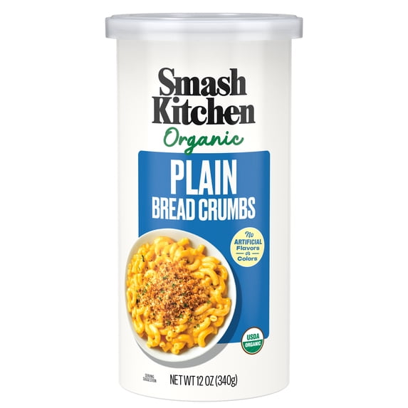 Smash Kitchen USDA Organic Non-GMO Plain Breadcrumbs, 12 oz
