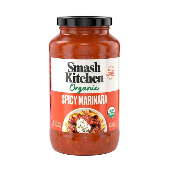 Smash Kitchen USDA Organic Spicy Marinara Pasta Sauce, 24 oz