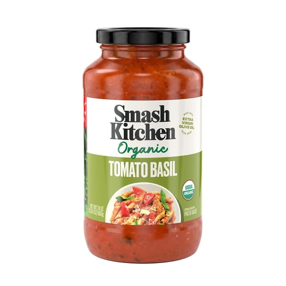 Smash Kitchen USDA Organic Tomato Basil Marinara Pasta Sauce, 24 oz