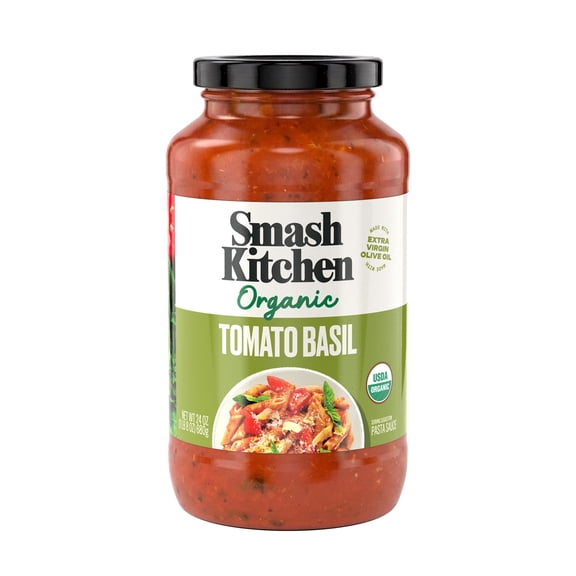 Smash Kitchen USDA Organic Tomato Basil Marinara Pasta Sauce, 24 oz