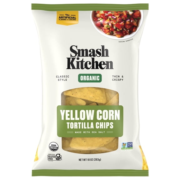 Smash Kitchen Yellow Corn Organic Tortilla Chips, 10 oz
