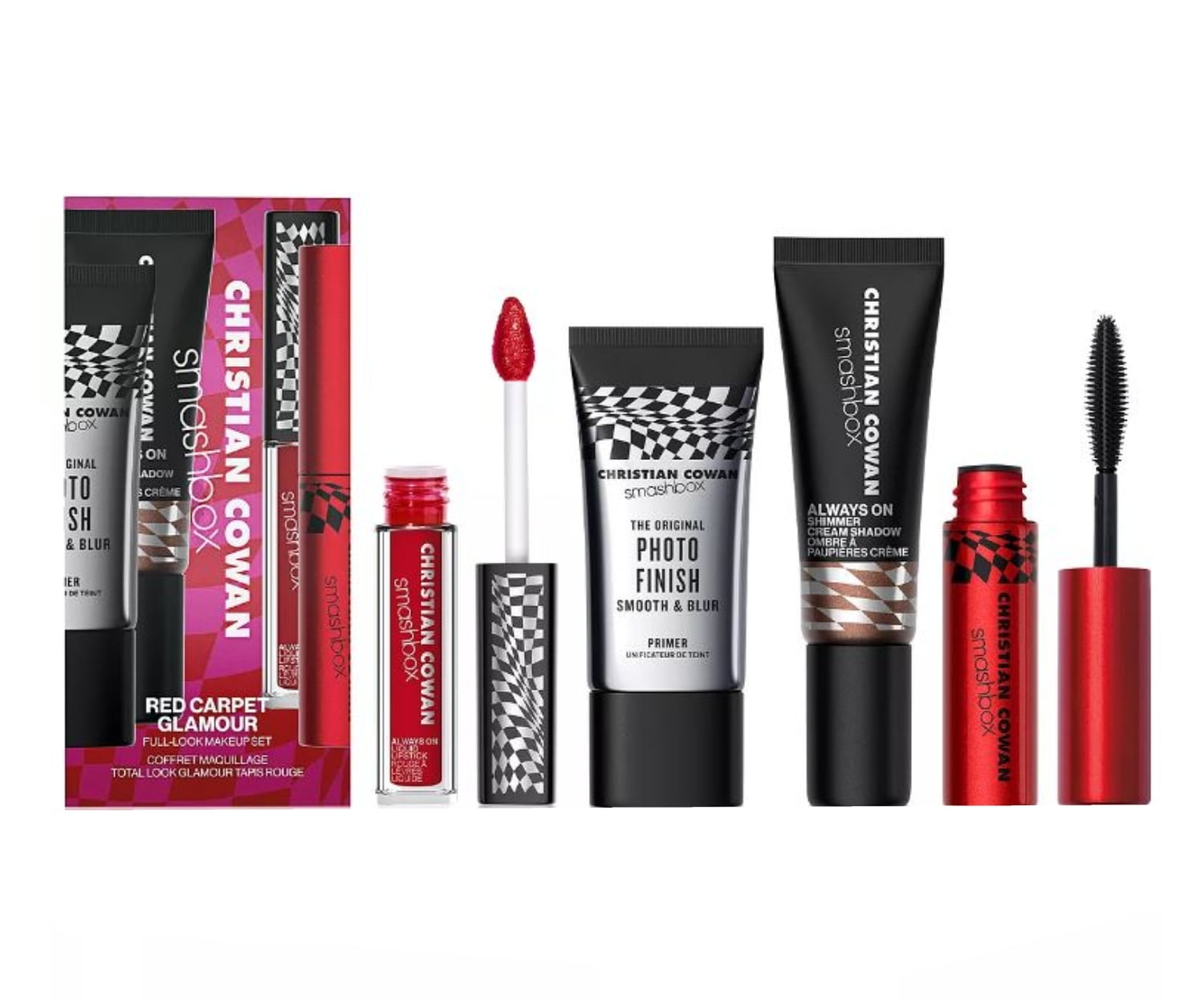 Smashbox Christian Cowan Collection Red Carpet Glamour Full-Look Makeup Mini Set - Primer - Eyeshadow - Lipstick - Mascara - NEW IN BOX