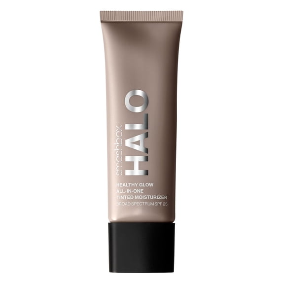 Smashbox Halo Healthy Glow All-In-One Tinted Moisturizer SPF 25 with Hyaluronic Acid, Light to Medium Coverage, Dewy Finish, Oil-free, Sweat and Humidity Resistant, 0.4 fl. oz., Deep