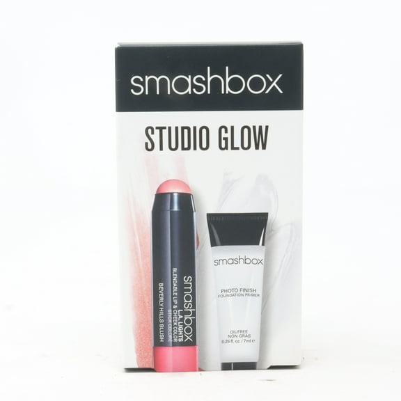 Smashbox Studio Glow Set Photo Finish Primer Bev Hills Blush Lip Cheek /