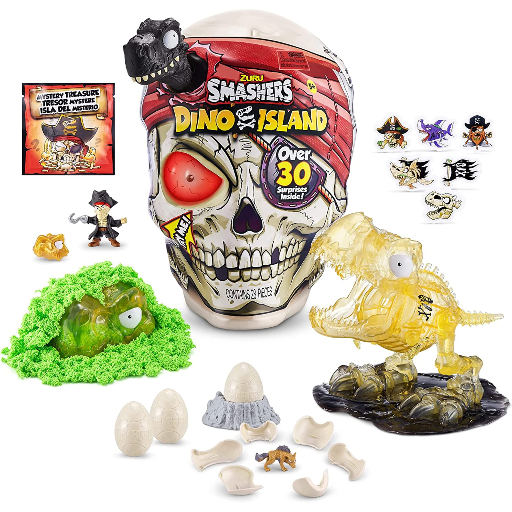 Smashers Dino Island Giant Skull (T-Rex) by ZURU with Over 30 Surprises,  Mini Eggs and Figurines, Prehistoric Discovery Toy, Dinosaur Toys, Slime,  Sand and More Age 5+ 