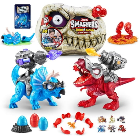 Smashers Dino Island T-Rex Battles (Red Version) by ZURU 3 Years and Up