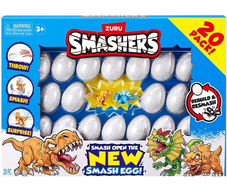 Smashers Dino Ice Age Mystery Mini Figure 20-Pack (Smash Open the New Smash Eggs!)
