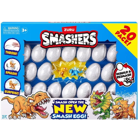 ZURU Smashers Dino Ice Age Mystery Mini Figure 20-Pack with Smash Eggs