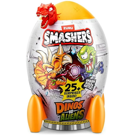 Smashers Dinos vs Aliens Rocket Mystery Pack (TRex, 25+ Surprises!)
