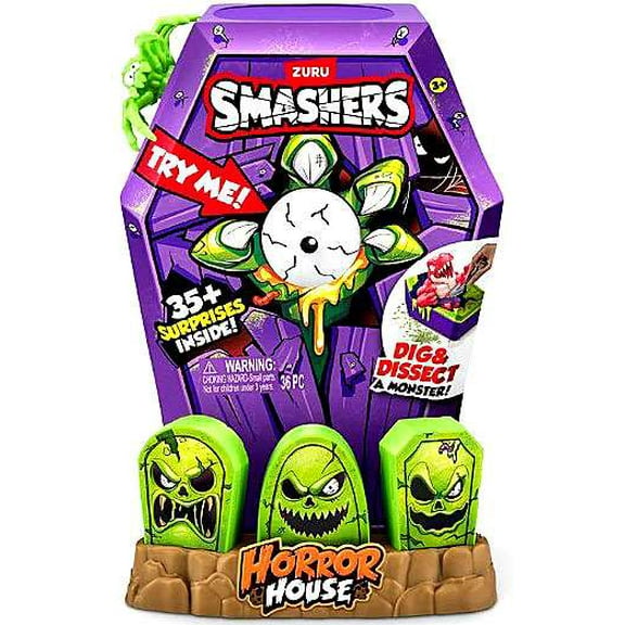 Smashers Horror House LARGE Mystery Pack (GREEN Spider, 35+ Surprises Inside!)