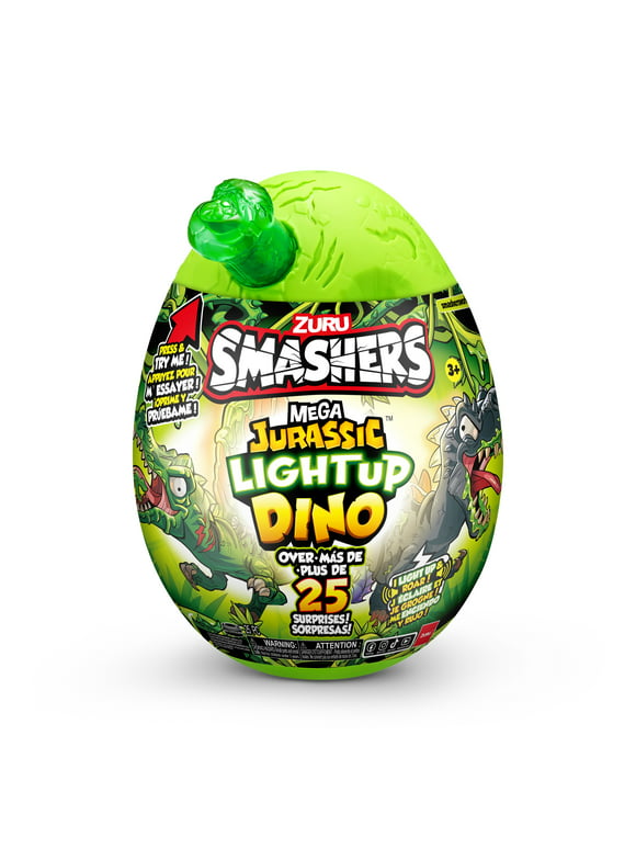 Smashers Mega Jurassic Light up Dino Egg by ZURU T-Rex or Spino Dinosaur Toy for Child 3 Years and up