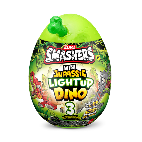 Smashers Mini Jurassic Light up Dino Egg Novelty & Gag Toy by ZURU for Ages 3-99