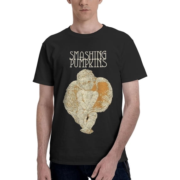 Smashing Pumpkins Men Shirts Short Sleeve T Shirt Cotton Classics Tees Round Neck Tops