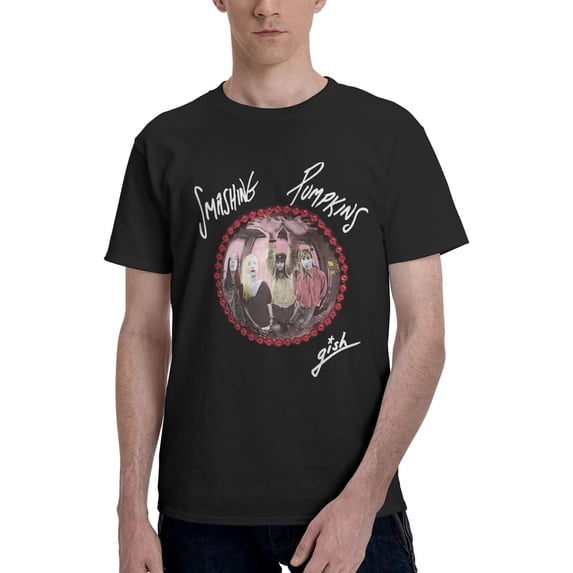Smashing Pumpkins Men Shirts Short Sleeve T Shirt Cotton Classics Tees Round Neck Tops
