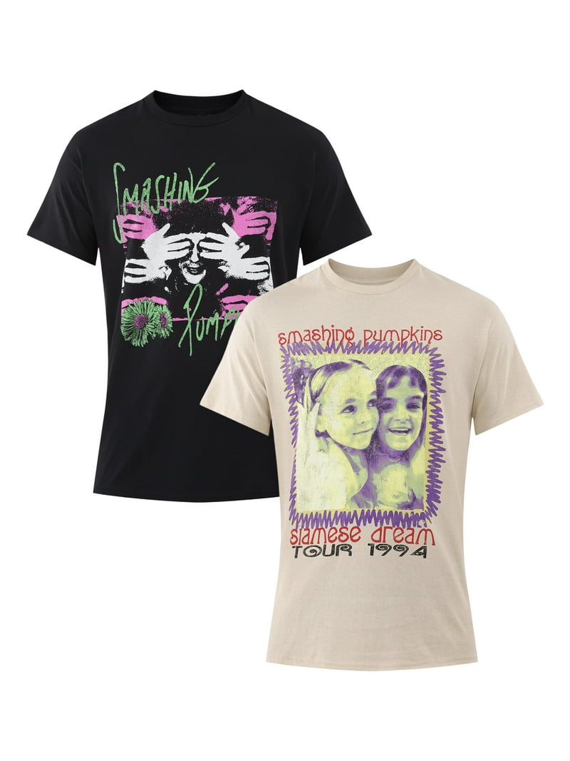 Smashing Pumpkins Men's Graphic Tees 2-Pack, Cotton Crewneck
