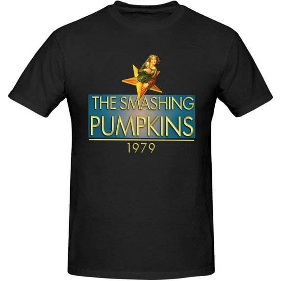 Smashing Pumpkins Men's Shirt Short Sleeves Cotton T-Shirt Casual Novelty T Shirts Black
