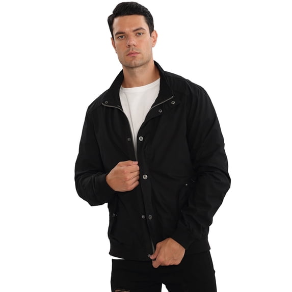 Smawell Men Hooded Multi Pocket Cargo Windbreaker Jacket