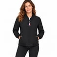 thumbnail image 1 of Smawell Women's Bomber Jacket, Lightweight Zip Up Casual Jacket with Ribbed Cuffs and Side Pockets for Everyday Streetwear, 1 of 7