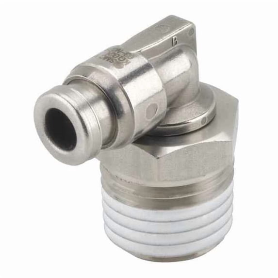 Smc 3/8" x 13/32" Tube x R(PT) SS Male 90 Degree Elbow KQG2L10-03S