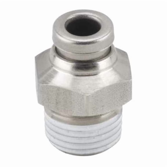 Smc 1/8" x 1/4" Tube x R(PT) SS Male Adapter KQG2H06-01S