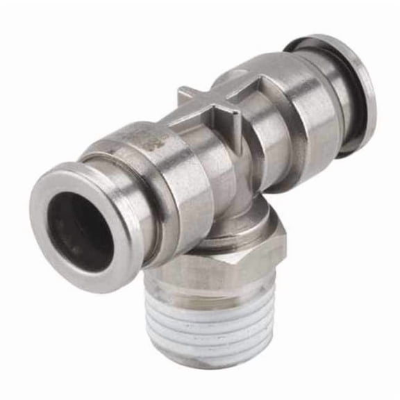 Smc 1/4" x 3/8" Tube x MNPT SS Male Branch Tee KQG2T11-N02S