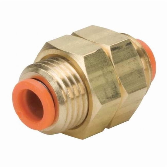 Push-Fit Union Fitting, Push-to-Connect x Push-to-Connect, 6mm Tube OD, M14 x 1 Pipe Size, Plastic