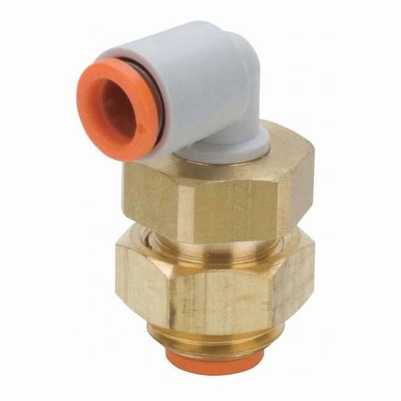 Push-Fit Elbow Fitting, Push-to-Connect x Push-to-Connect, 1/2 in Tube OD, 1-12 Pipe Size, Plastic