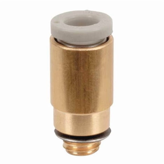 Push-Fit Adapter Fitting, Push-to-Connect x Male Metric, 4mm Tube OD, 6 mm Pipe Size, Plastic