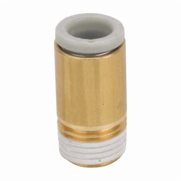 Push-Fit Adapter Fitting, Push-to-Connect x MBSPT, 6mm Tube OD, 1/8 in Pipe Size, Plastic