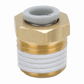 Push-Fit Adapter Fitting, Push-to-Connect x MBSPT, 6mm Tube OD, 1/4 in Pipe Size, Brass