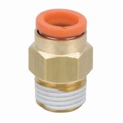 Push-Fit Adapter Fitting, Push-to-Connect x MNPT, 5/16 in Tube OD, 1/8 in Pipe Size, Brass
