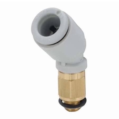 Push-Fit Elbow Fitting, Push-to-Connect x Male Metric, 6mm Tube OD, 5 mm Pipe Size, Plastic