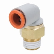 Push-Fit Elbow Fitting, Push-to-Connect x MBSPT, 5/16 in Tube OD, 1/8 in Pipe Size, Plastic