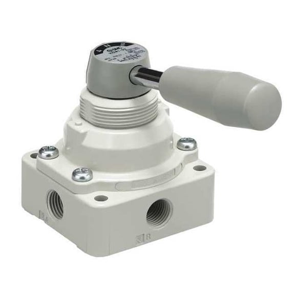 Smc Hand Valve 1/4",Side Port,1/4" Port VH201-N02