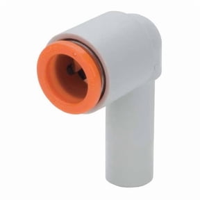 Push-Fit Elbow Fitting, Push-to-Connect x Push-to-Connect, 1/2 in Tube OD, Plastic KQ2L13-99A