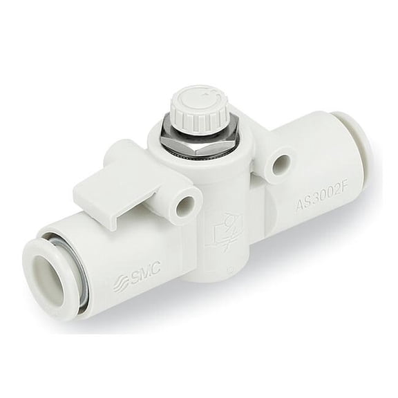 Smc Speed Ctrl Valve, 1/4 in, Meter In AS3002F-06