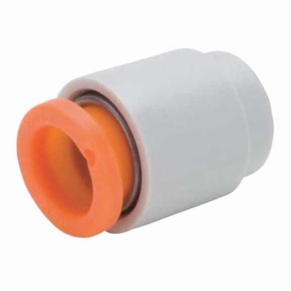 Push-Fit Fitting Cap, Tube, 3/8 in Tube OD, Plastic KQ2C11-00A