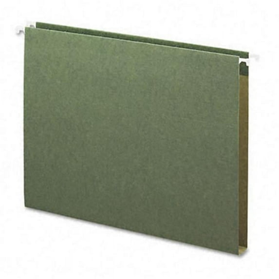 Smead 1'' Capacity Box Bottom Hanging File Folders- Letter- Green- 25/Box
