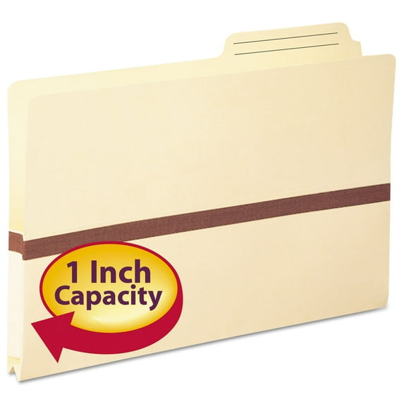 Smead 76487 Manila File Pockets - Legal - 8.50" X 14" - 1" Expansion - 2/5 Tab Cut - 11 Pt. - Tyvek - Manila - 1 Each