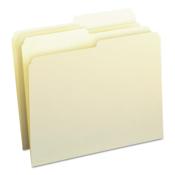 Smead 10320 Interior File Folders with Assorted 1/2-Cut Tab Positions - Letter, Manila (100/Box)