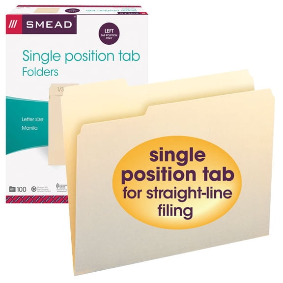 Smead File Folder, 1/3-Cut Left Position, Letter S