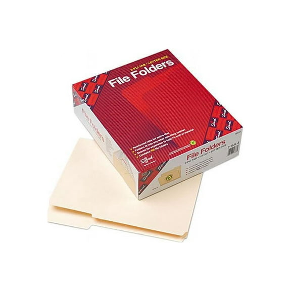 Smead Reinforced Tab File Folders 1/3-Cut Tabs Letter Manila 100/Box 10337