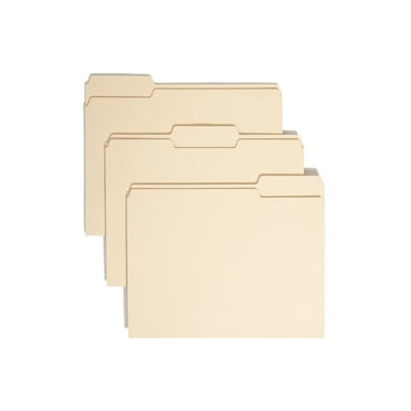 Smead 10339 100% Recycled File Folders, 1/3 Cut, One-Ply Top Tab, Letter, Manila, 100/Box