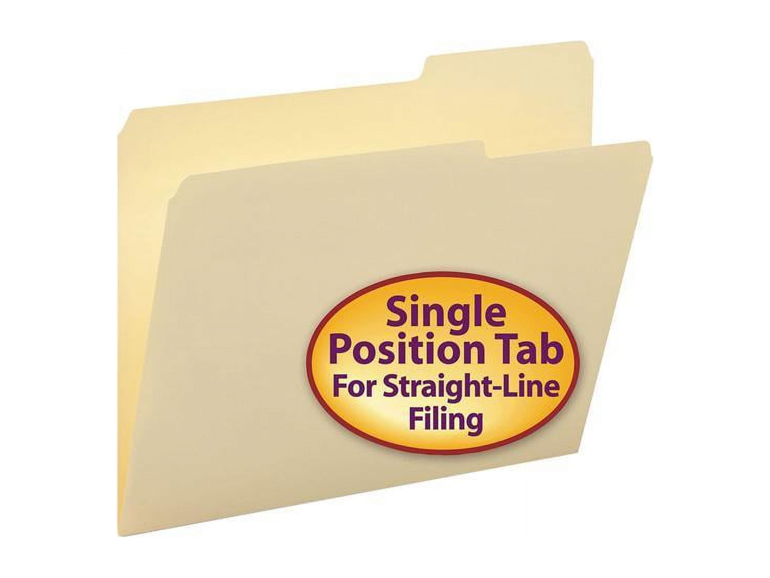 Smead 10385 Guide Height File Folders, 2/5 Cut Right Top Tab, Letter, Manila, 100/Box